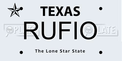 RUFIO Texas License Plate
