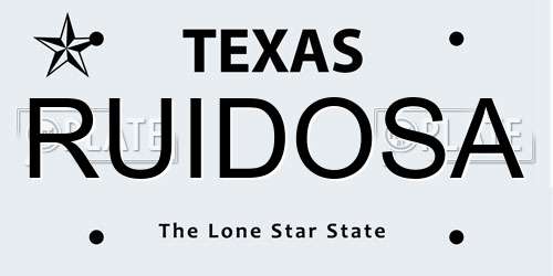 RUIDOSA Texas License Plate