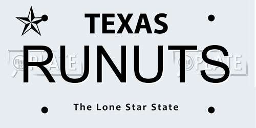 RUNUTS Texas License Plate