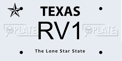 RV1 Texas License Plate