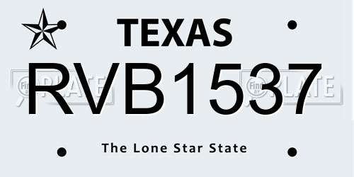 RVB1537 Texas License Plate