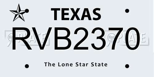 RVB2370 Texas License Plate
