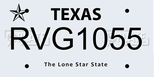 RVG1055 Texas License Plate