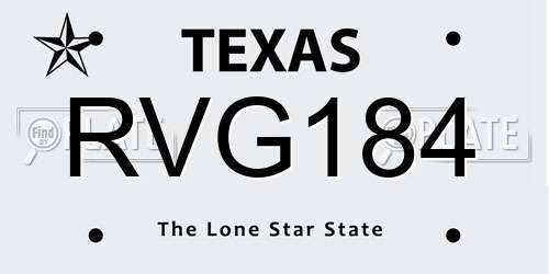 RVG184 Texas License Plate