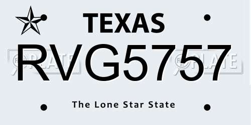 RVG5757 Texas License Plate