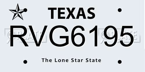 RVG6195 Texas License Plate