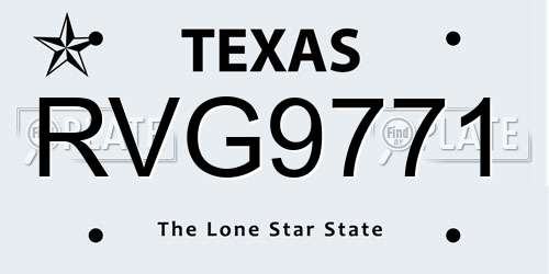 RVG9771 Texas License Plate