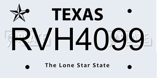 RVH4099 Texas License Plate