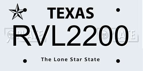 RVL2200 Texas License Plate