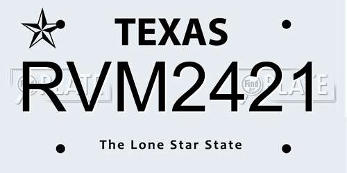 RVM2421 Texas License Plate