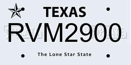 RVM2900 Texas License Plate