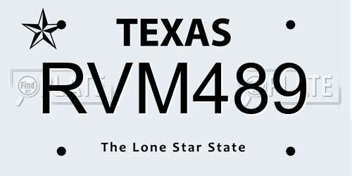 RVM489 Texas License Plate