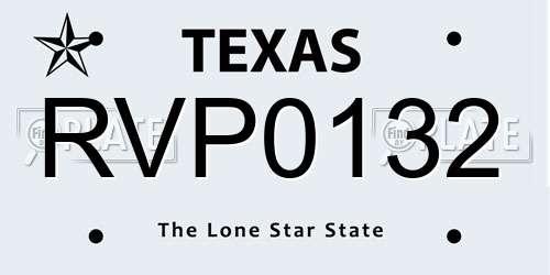 RVP0132 Texas License Plate