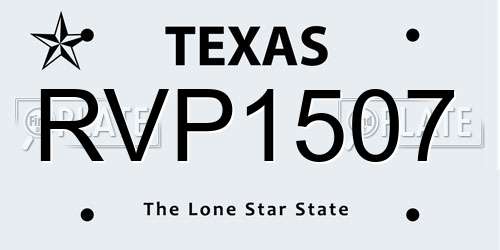 RVP1507 Texas License Plate