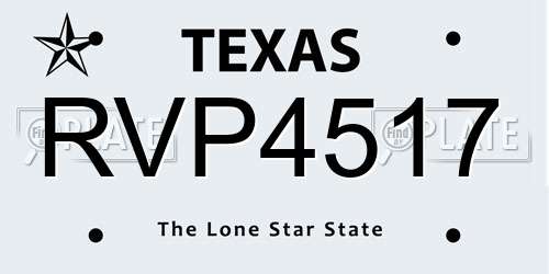 RVP4517 Texas License Plate