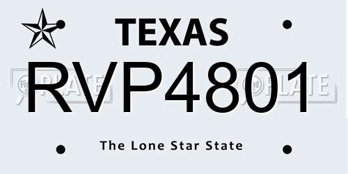 RVP4801 Texas License Plate