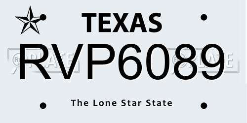 RVP6089 Texas License Plate