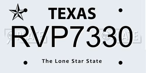 RVP7330 Texas License Plate