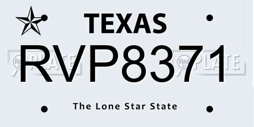 RVP8371 Texas License Plate