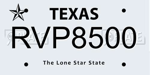 RVP8500 Texas License Plate