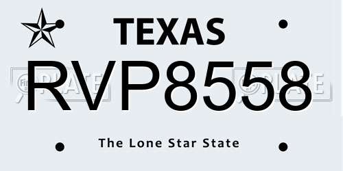 RVP8558 Texas License Plate