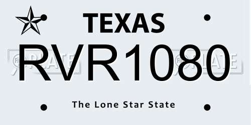 RVR1080 Texas License Plate