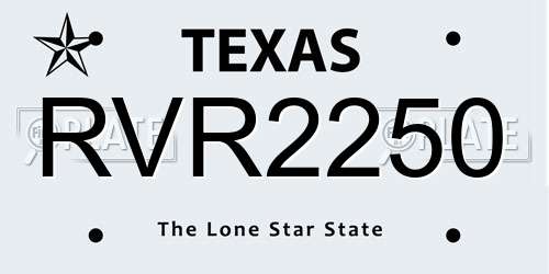 RVR2250 Texas License Plate