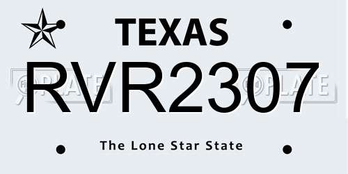 RVR2307 Texas License Plate