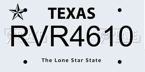 RVR4610 Texas License Plate