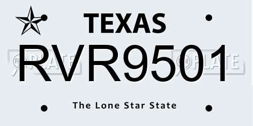 RVR9501 Texas License Plate