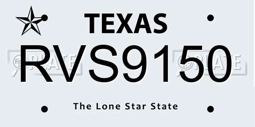 RVS9150 Texas License Plate