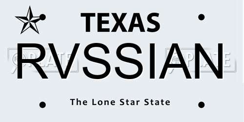 RVSSIAN Texas License Plate