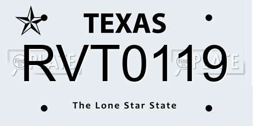 RVT0119 Texas License Plate