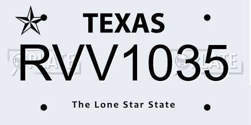 RVV1035 Texas License Plate
