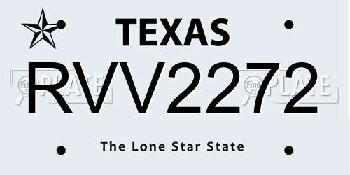 RVV2272 Texas License Plate