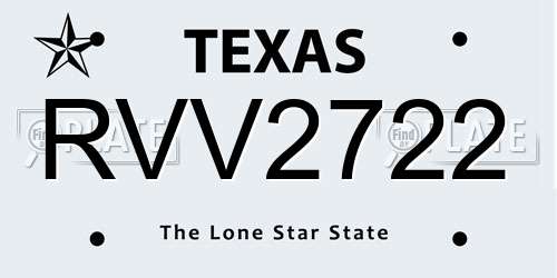 RVV2722 Texas License Plate