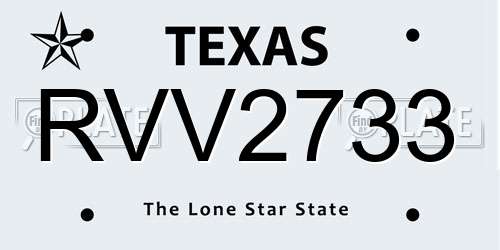 RVV2733 Texas License Plate