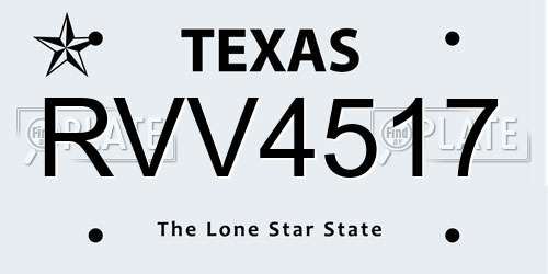 RVV4517 Texas License Plate