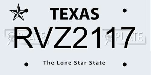 RVZ2117 Texas License Plate