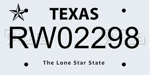 RW02298 Texas License Plate