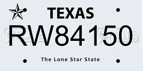 RW84150 Texas License Plate