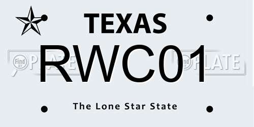RWC01 Texas License Plate