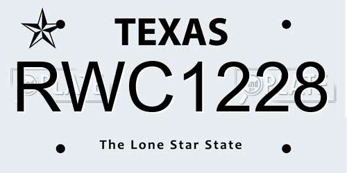 RWC1228 Texas License Plate
