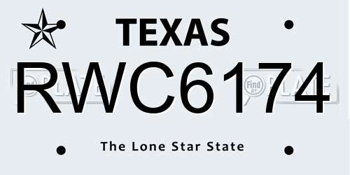 RWC6174 Texas License Plate
