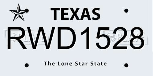 RWD1528 Texas License Plate