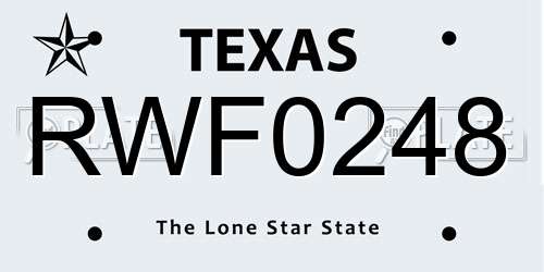 RWF0248 Texas License Plate