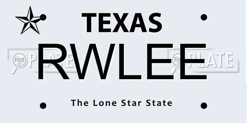 RWLEE Texas License Plate