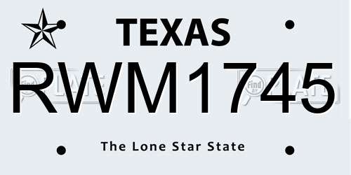 RWM1745 Texas License Plate