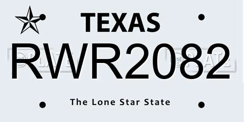 RWR2082 Texas License Plate
