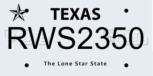 RWS2350 Texas License Plate